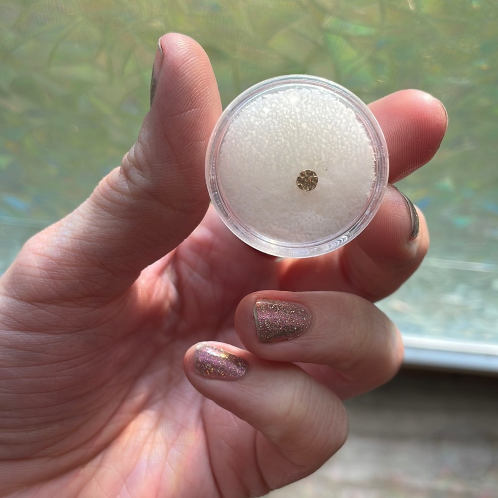 14k gold hammered disk